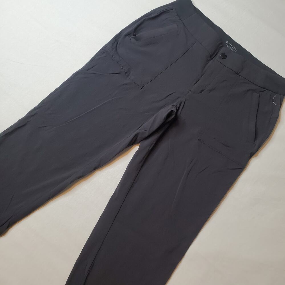 Athleta Women's Size 10 Trekkie Hike Pant Straight Leg Nylon Black 210531